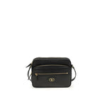 Valentino Garavani Black Calf Leather Bos Taurus Shoulder Bag - Zeiniez