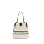 Balmain Beige Cotton Shoulder Bag - Zeiniez