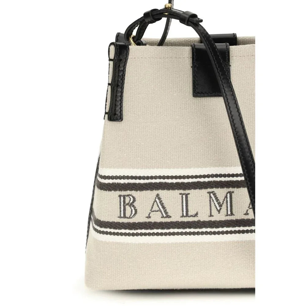 Balmain Beige Cotton Shoulder Bag - Zeiniez