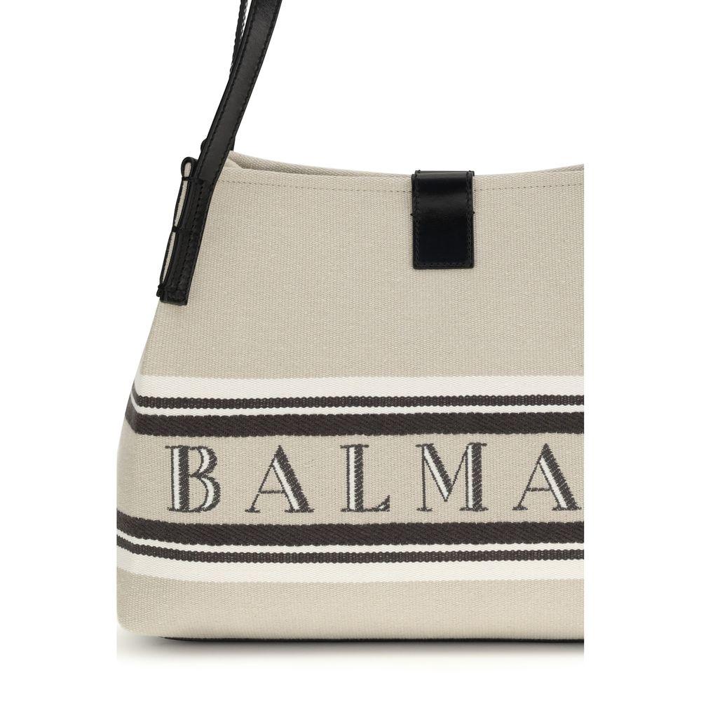 Balmain Beige Cotton Shoulder Bag - Zeiniez