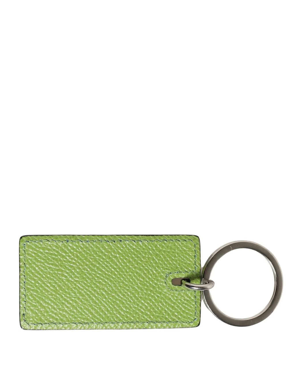 Dolce & Gabbana Green Calf Leather DG Logo Metal Ring Keyring Keychain - Zeiniez