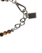 Dolce & Gabbana Silver Tone Brass Chain Beaded Gem DG Logo Bracelet