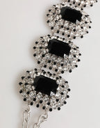 Dolce & Gabbana Silver Tone Brass Chain Crystal Embellished Bracelet - Zeiniez