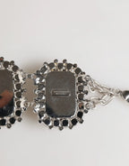 Dolce & Gabbana Silver Tone Brass Chain Crystal Embellished Bracelet - Zeiniez