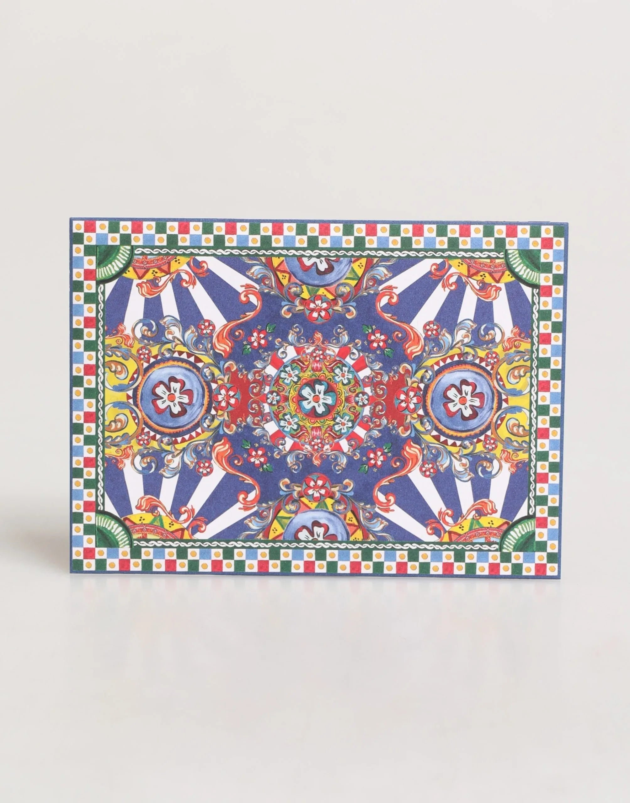 Dolce & Gabbana Multicolor Carretto Siciliano Envelope Post Card Holder - Zeiniez