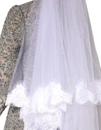 Dolce & Gabbana White Floral LaceNylon Floor Length 3M Long Veil - Zeiniez