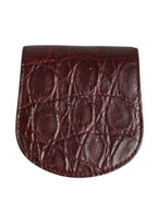 Dolce & Gabbana Burgundy Exotic Skin Condom Case Holder Pocket Wallet