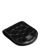 Dolce & Gabbana Black Exotic Skin Condom Case Holder Pocket Wallet