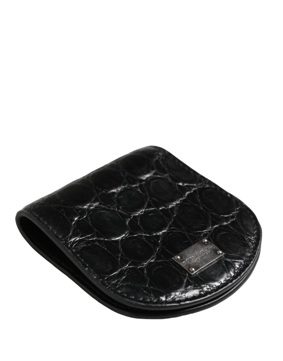 Dolce & Gabbana Black Exotic Skin Condom Case Holder Pocket Wallet