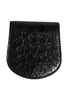 Dolce & Gabbana Black Exotic Skin Condom Case Holder Pocket Wallet