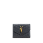 Saint Laurent Black Calf Leather Bos Taurus Wallet