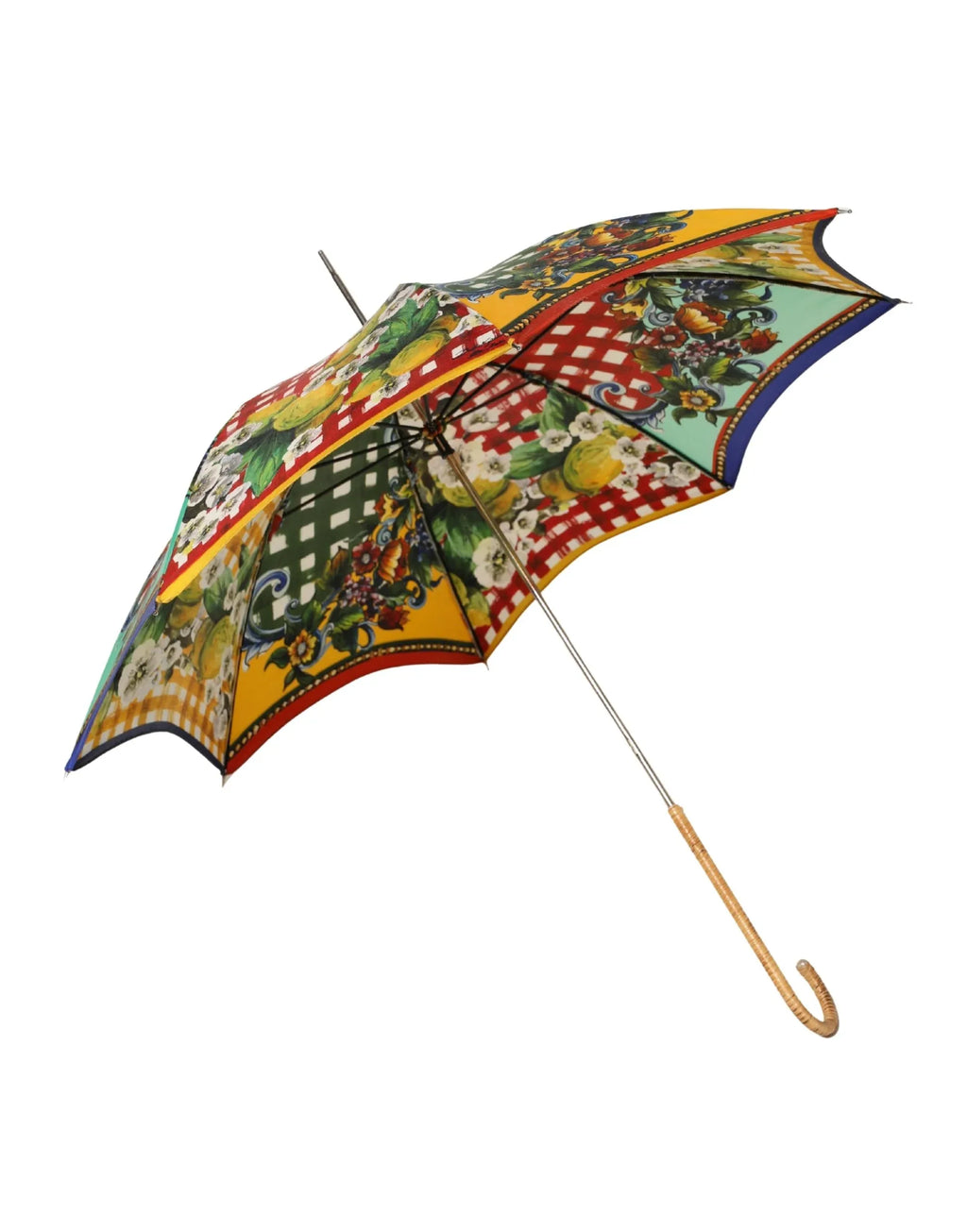 Dolce & Gabbana Multicolor Carretto Siciliano Print Collapsible Umbrella - Zeiniez