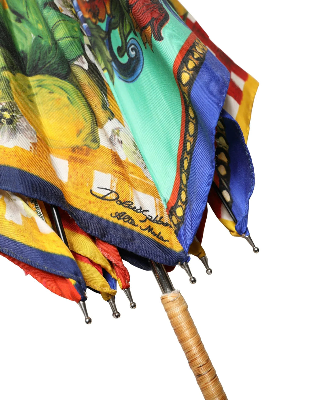 Dolce & Gabbana Multicolor Carretto Siciliano Print Collapsible Umbrella - Zeiniez