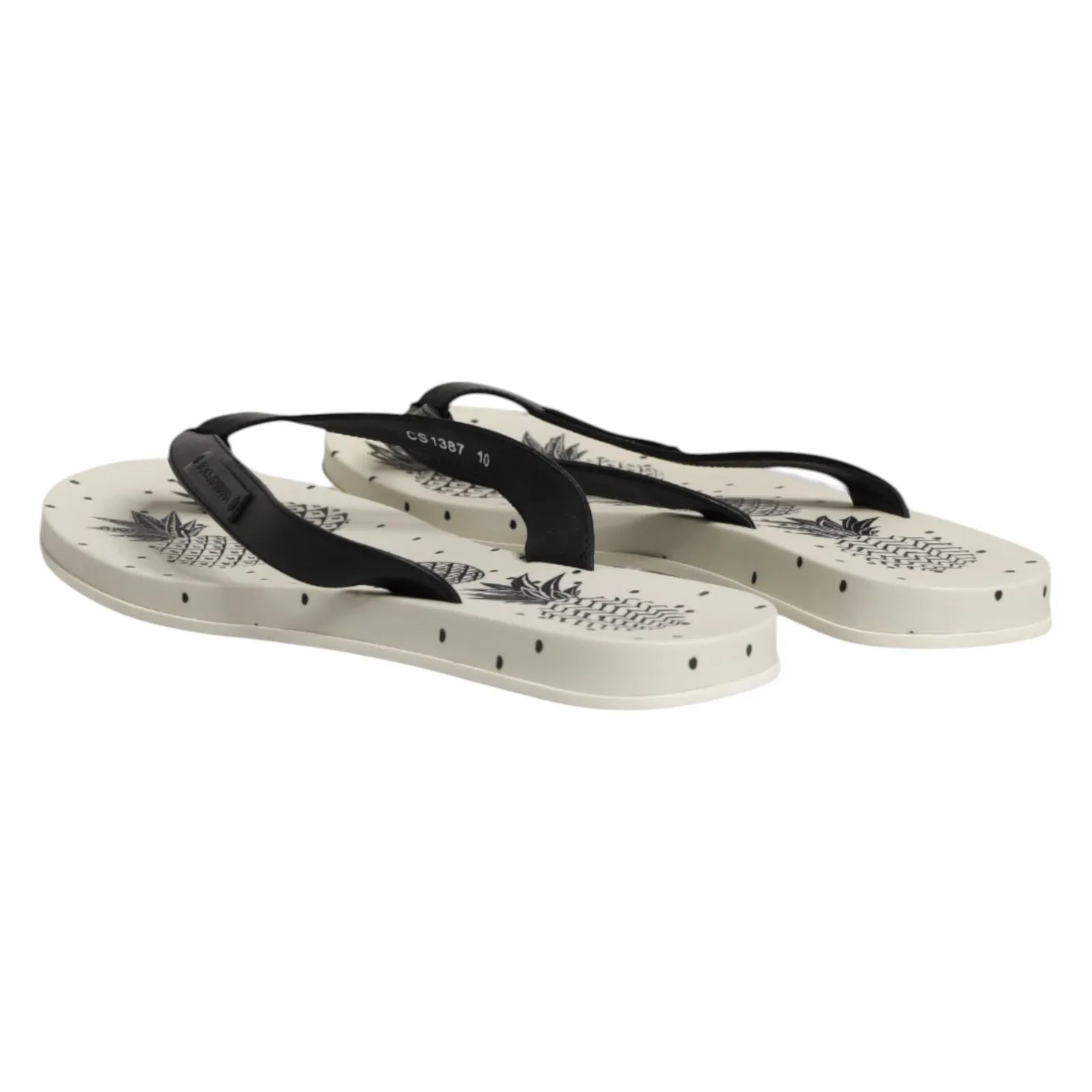 Dolce & Gabbana White Pineapple Print Slides Flip Flops Shoes - Zeiniez