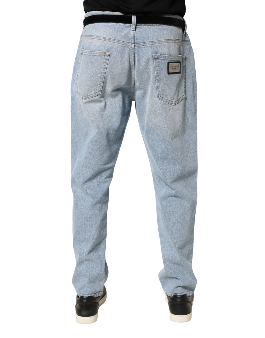 Dolce & Gabbana Light Blue Washed Loose Cotton Denim Jeans - Zeiniez