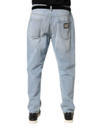 Dolce & Gabbana Light Blue Washed Loose Cotton Denim Jeans - Zeiniez