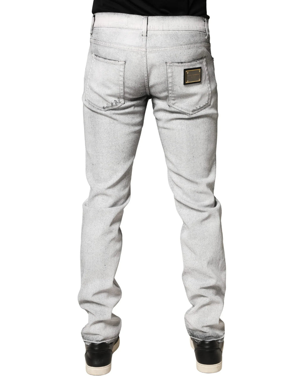 Dolce & Gabbana Light Gray Distressed Skinny Men Denim Jeans - Zeiniez