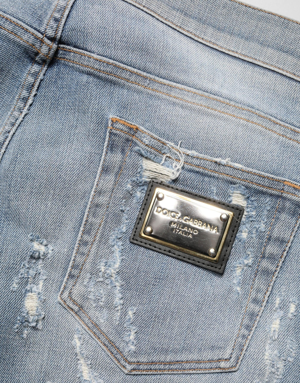 Dolce & Gabbana Light Blue Distressed Skinny Men Denim Jeans - Zeiniez