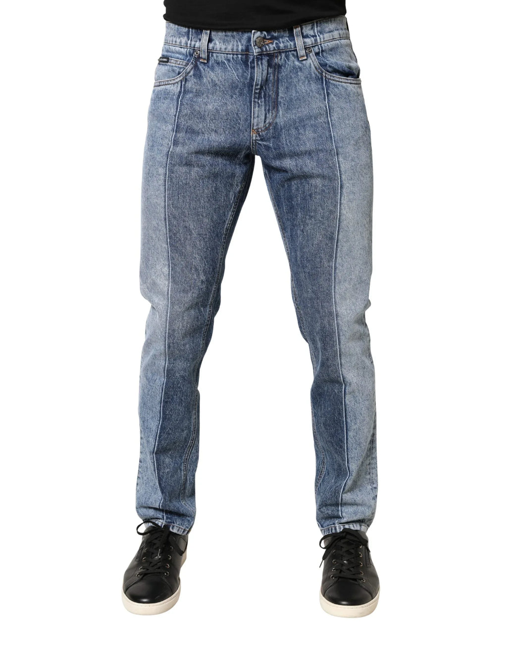 Dolce & Gabbana Two Tone Blue Cotton Regular Men Denim Jeans - Zeiniez