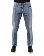 Dolce & Gabbana Two Tone Blue Cotton Regular Men Denim Jeans - Zeiniez