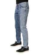 Dolce & Gabbana Two Tone Blue Cotton Regular Men Denim Jeans - Zeiniez