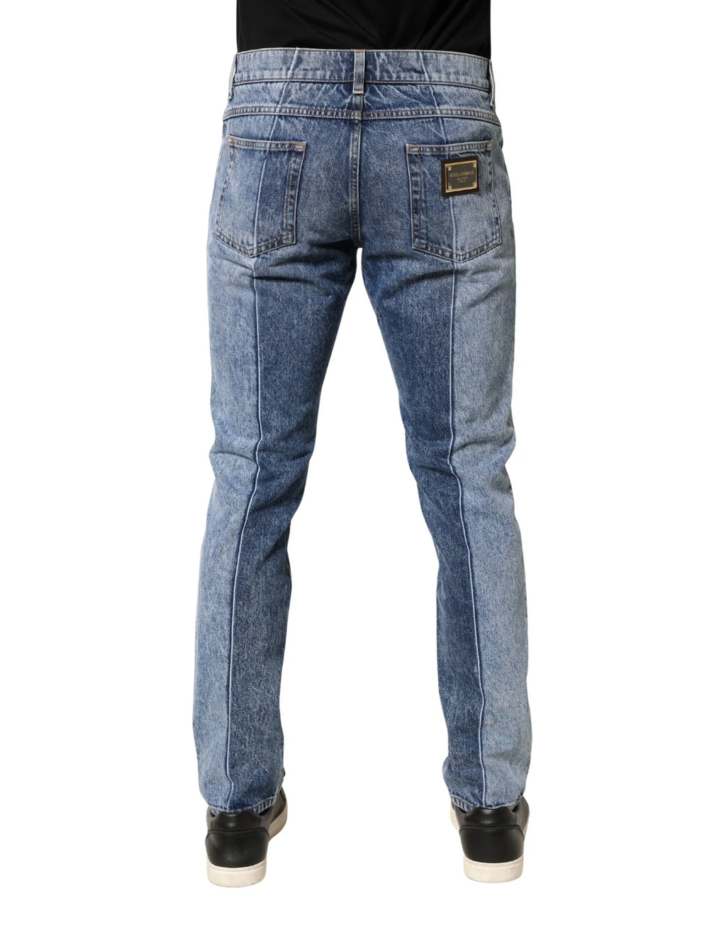 Dolce & Gabbana Two Tone Blue Cotton Regular Men Denim Jeans - Zeiniez