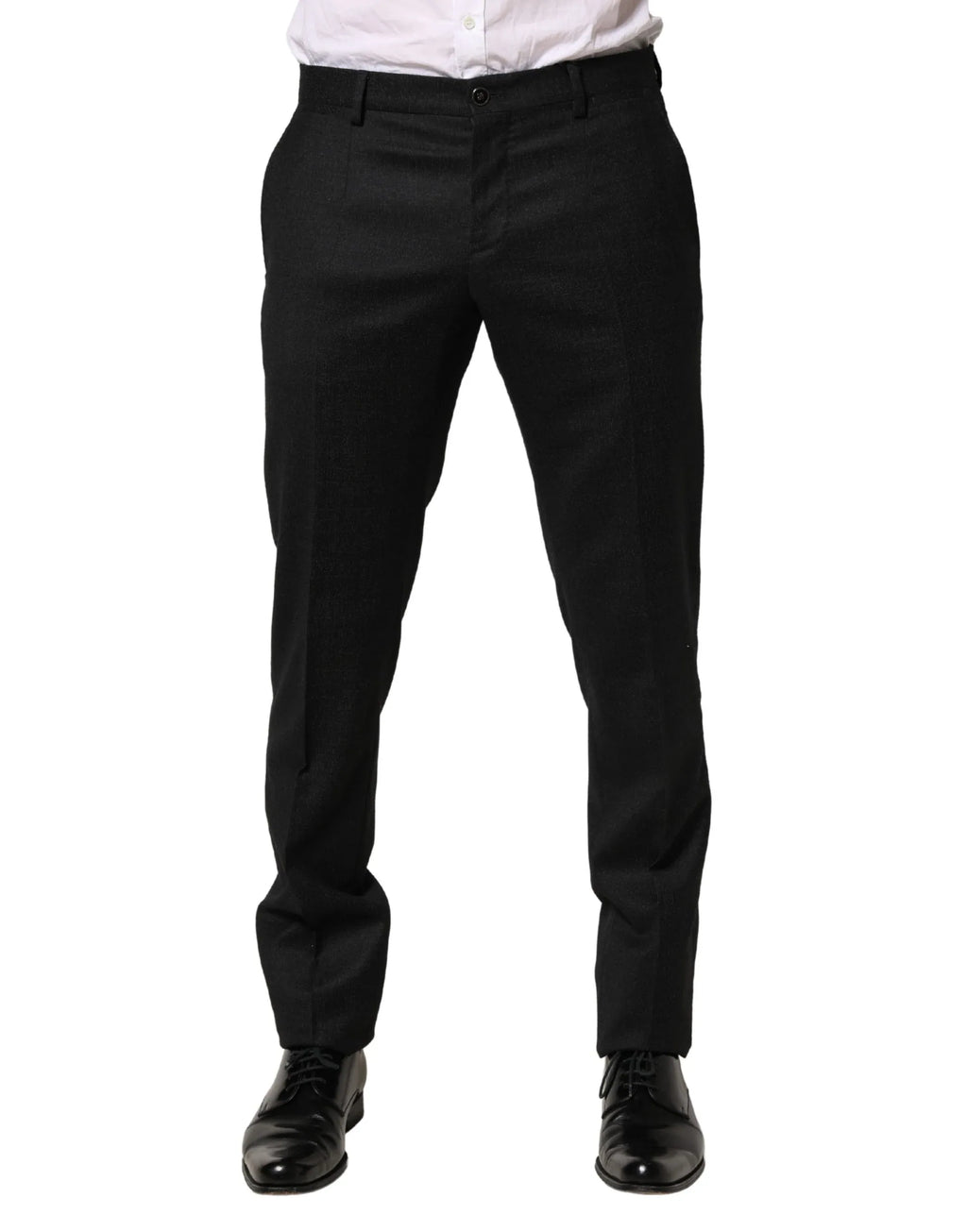 Dolce & Gabbana Black Wool Skinny Men Dress Trouser Pants - Zeiniez