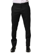 Dolce & Gabbana Black Wool Skinny Men Dress Trouser Pants - Zeiniez