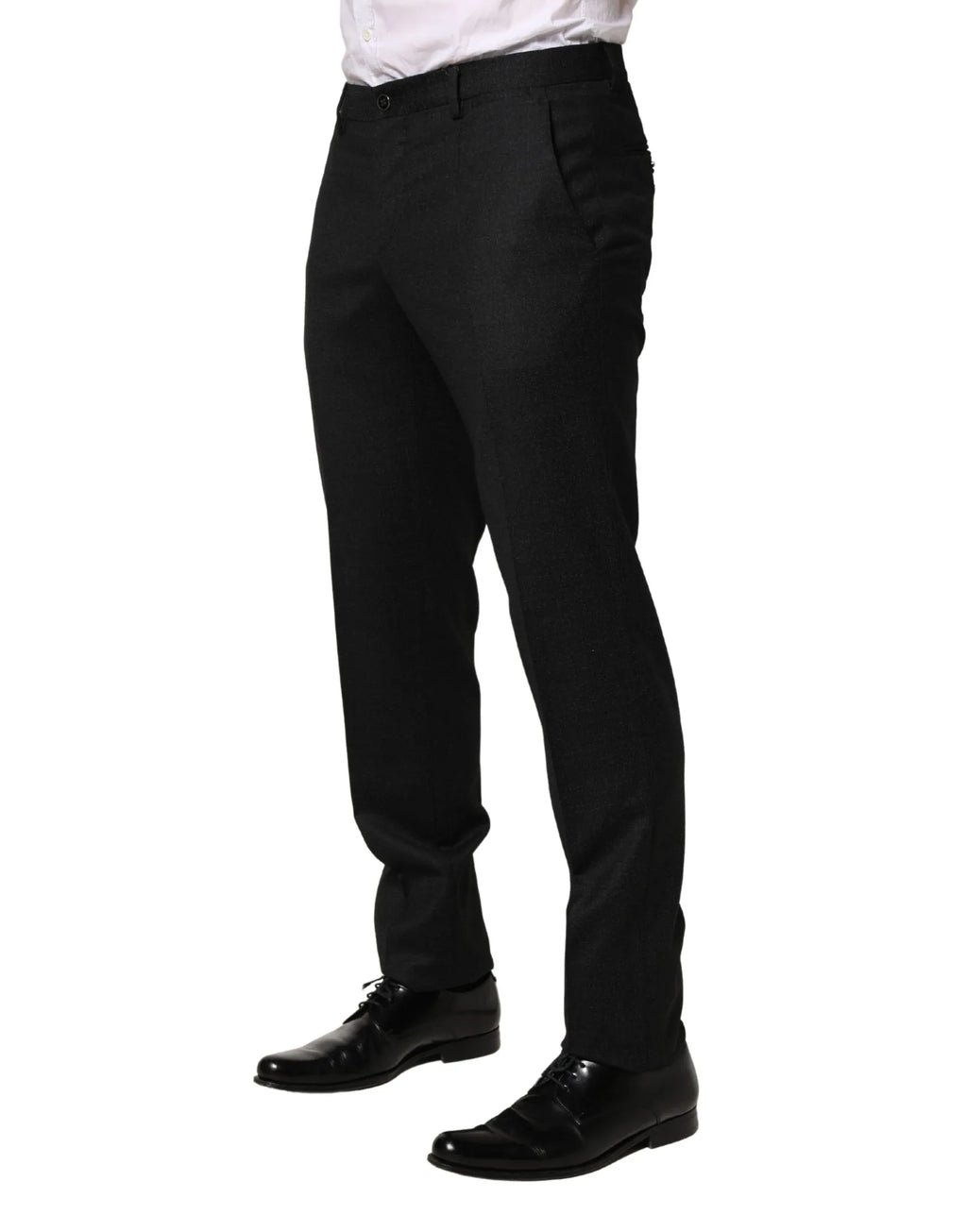 Dolce & Gabbana Black Wool Skinny Men Dress Trouser Pants - Zeiniez