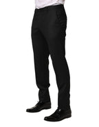 Dolce & Gabbana Black Wool Skinny Men Dress Trouser Pants - Zeiniez