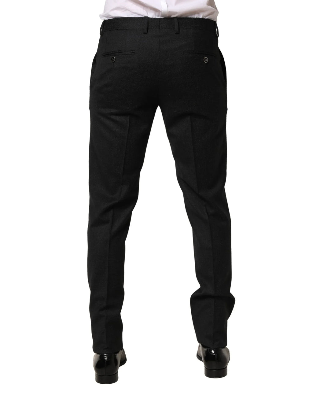 Dolce & Gabbana Black Wool Skinny Men Dress Trouser Pants - Zeiniez