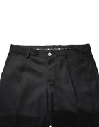 Dolce & Gabbana Black Wool Skinny Men Dress Trouser Pants - Zeiniez