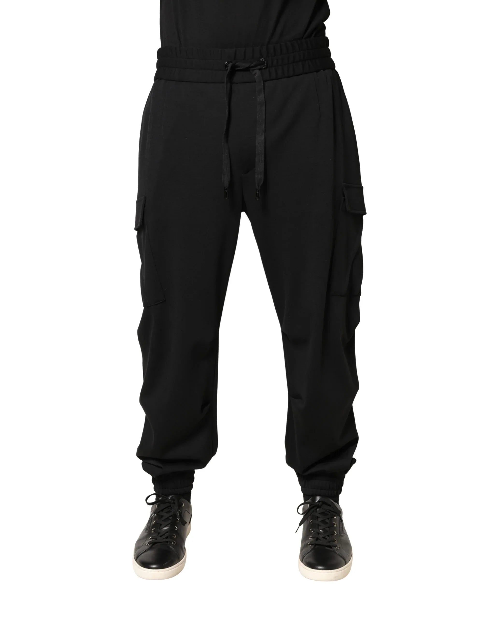 Dolce & Gabbana Black Polyester Cargo Jogger Men Trouser Pants - Zeiniez