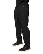 Dolce & Gabbana Black Wool Skinny Jogger Trouser Pants - Zeiniez