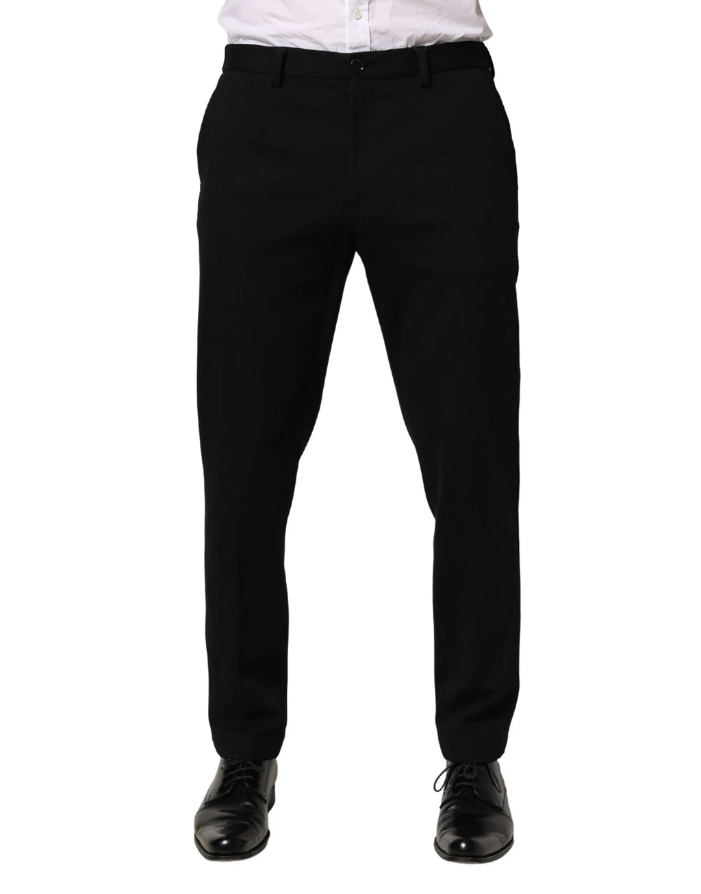 Dolce & Gabbana Black Wool Skinny Men Dress Trouser Pants - Zeiniez
