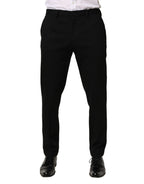 Dolce & Gabbana Black Wool Skinny Men Dress Trouser Pants - Zeiniez