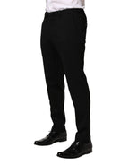 Dolce & Gabbana Black Wool Skinny Men Dress Trouser Pants - Zeiniez