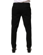 Dolce & Gabbana Black Wool Skinny Men Dress Trouser Pants - Zeiniez