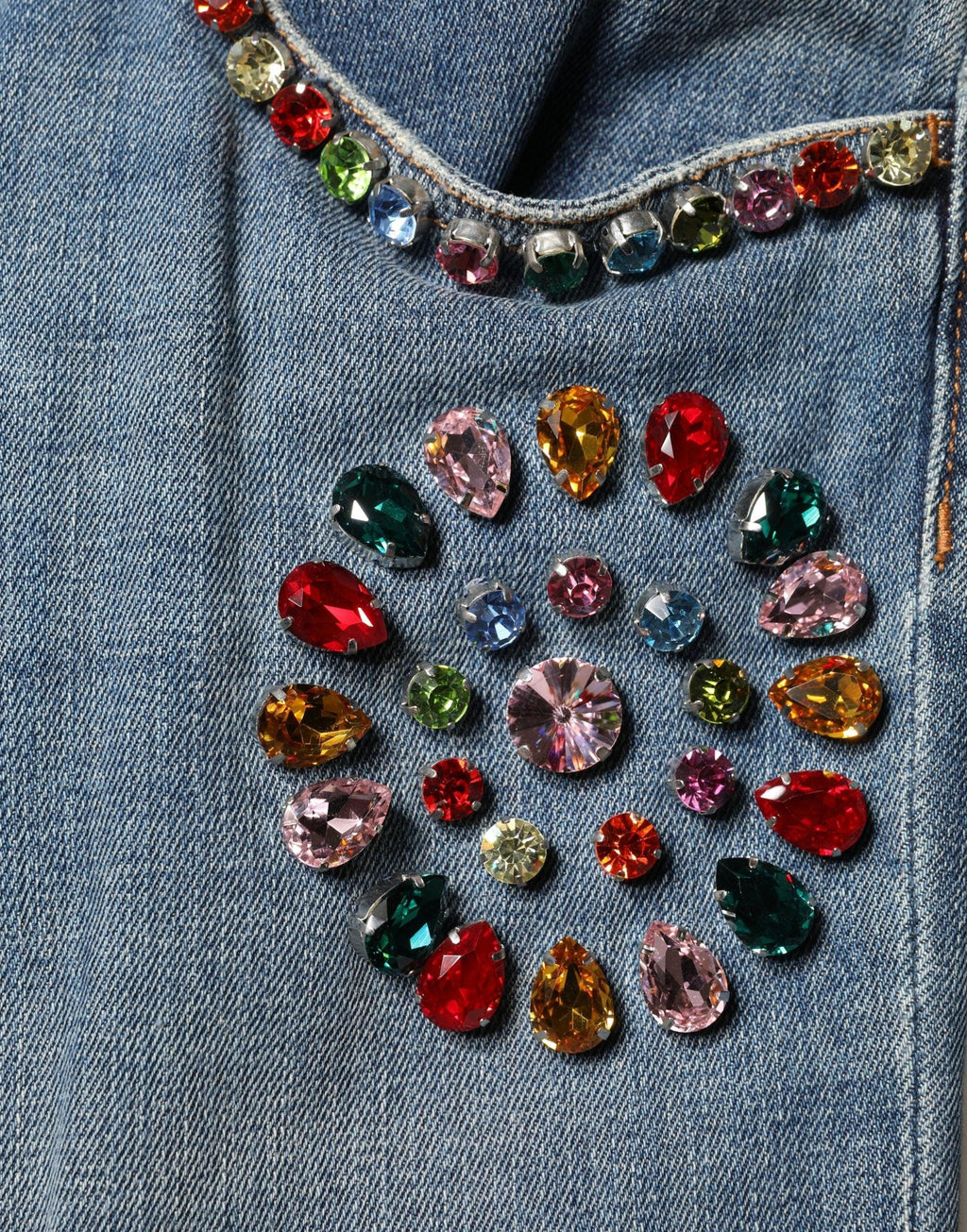 Dolce & Gabbana Blue Embellished Loose Cotton Men Denim Jeans - Zeiniez