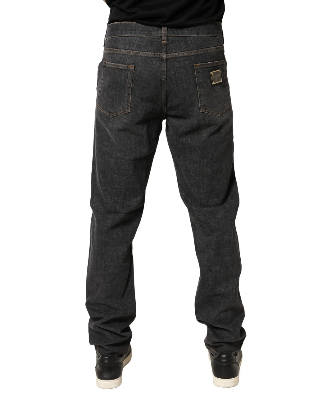 Dolce & Gabbana Dark Gray Slim Fit Cotton Men Denim Jeans - Zeiniez