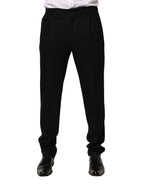 Dolce & Gabbana Black Wool Skinny Men Dress Trouser Pants - Zeiniez
