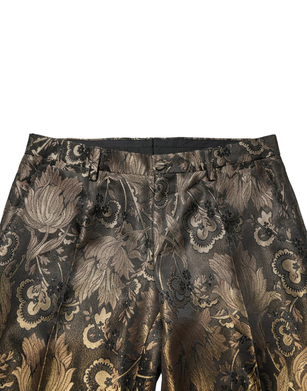 Dolce & Gabbana Gold Jacquard Dress Formal Men Trouser Pants - Zeiniez