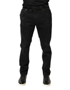 Dolce & Gabbana Black Tattered Skinny Cotton Denim Jeans - Zeiniez
