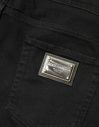 Dolce & Gabbana Black Tattered Skinny Cotton Denim Jeans - Zeiniez