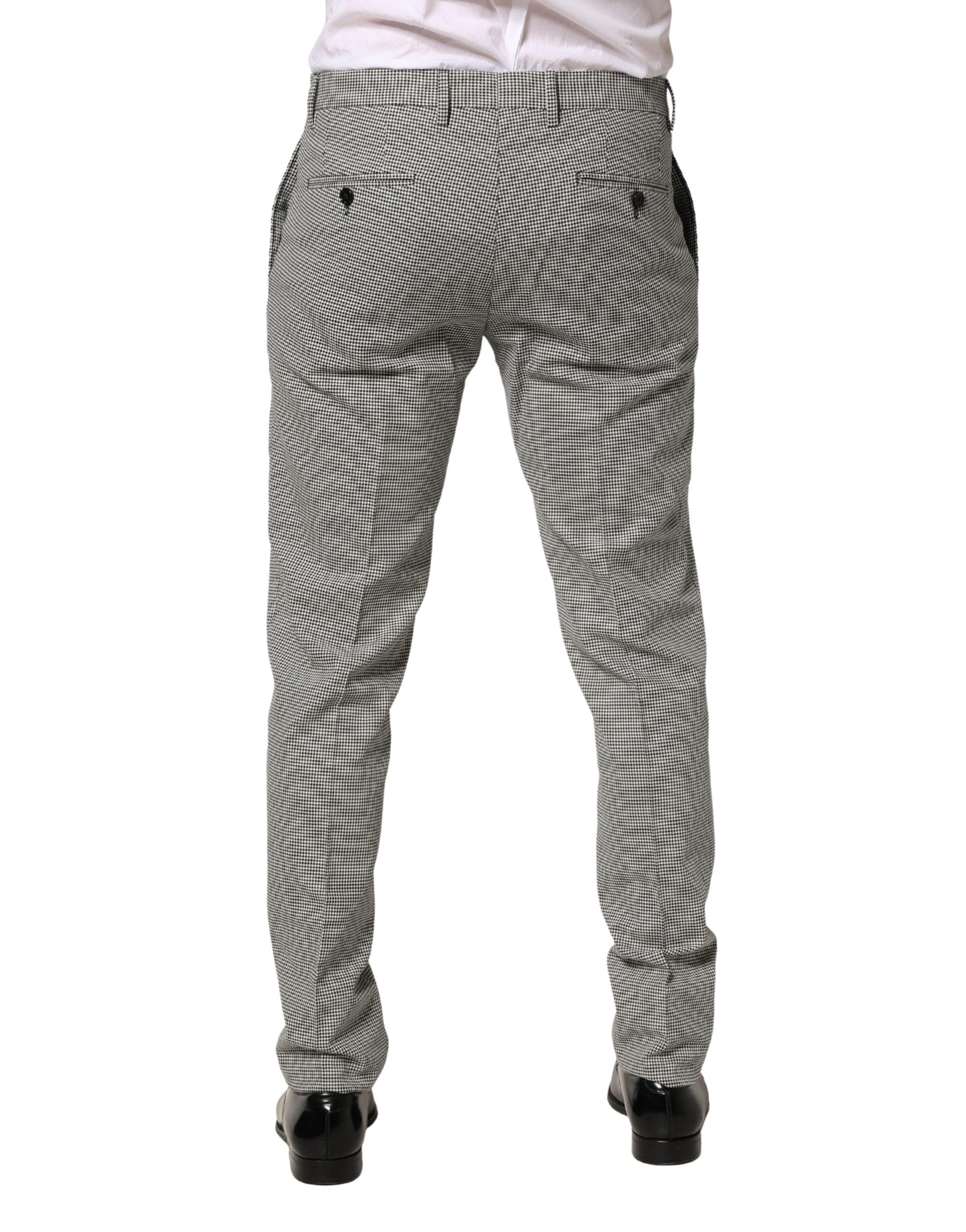 Dolce & Gabbana Gray Cotton Skinny Dress Formal Trouser Pants - Zeiniez