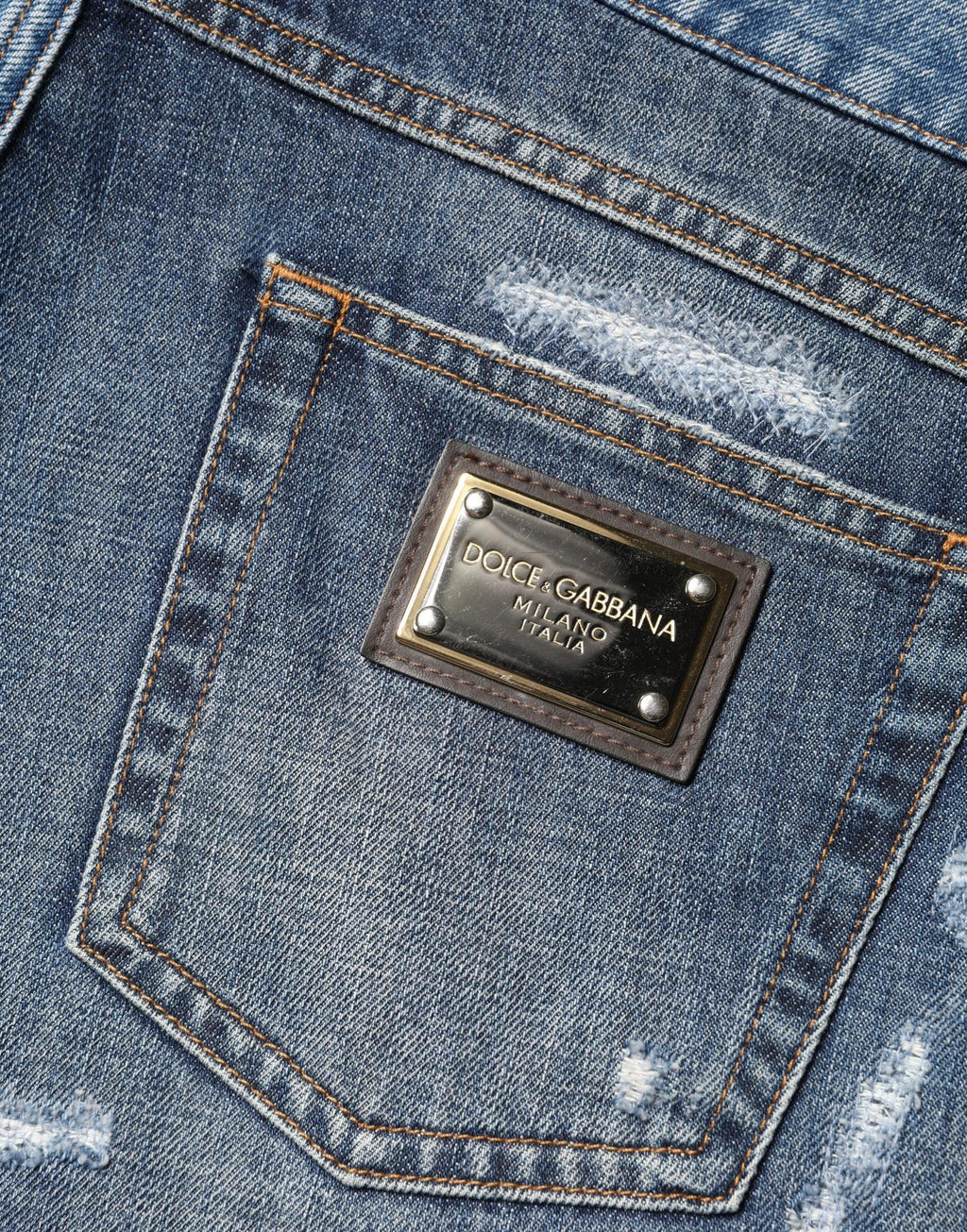 Dolce & Gabbana Blue Floral Embroidery Tattered Denim Shorts - Zeiniez