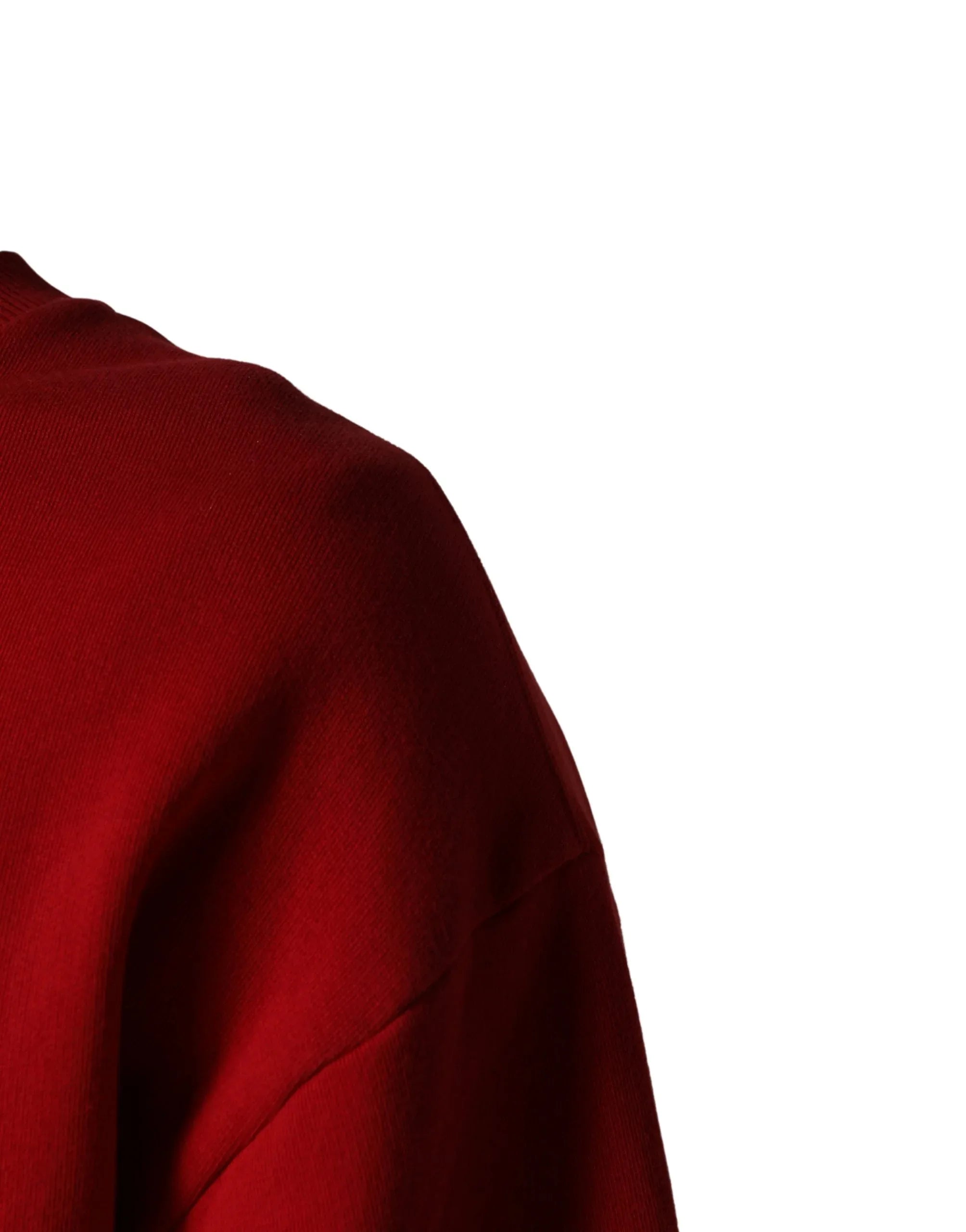 Dolce & Gabbana Red Graphic Crew Neck Men Sweatshirt Sweater - Zeiniez