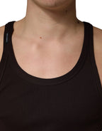 Dolce & Gabbana Brown Sleeveless Round Neck Tank Top T-shirt - Zeiniez