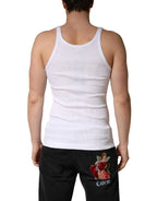 Dolce & Gabbana White Sleeveless Round Neck Tank Top T-shirt - Zeiniez