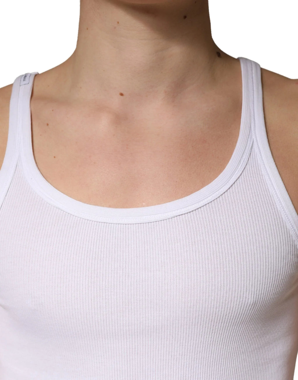 Dolce & Gabbana White Sleeveless Round Neck Tank Top T-shirt - Zeiniez